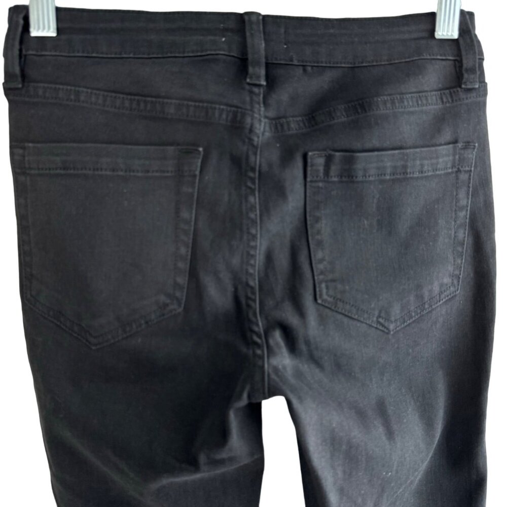 1.STATE Frayed Released Hem Skinny Black Jeans Womens Size 27 Super Wash Denim - Picture 11 of 12